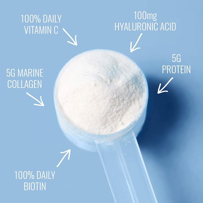 Collagen For Her - Marine Collagen Beauty Blend - Hydrolyzed Collagen Protein Powder Hyaluronic Acid Biotin Vitamin C | Hair Skin Nail Supplement for Women (30 Servings)