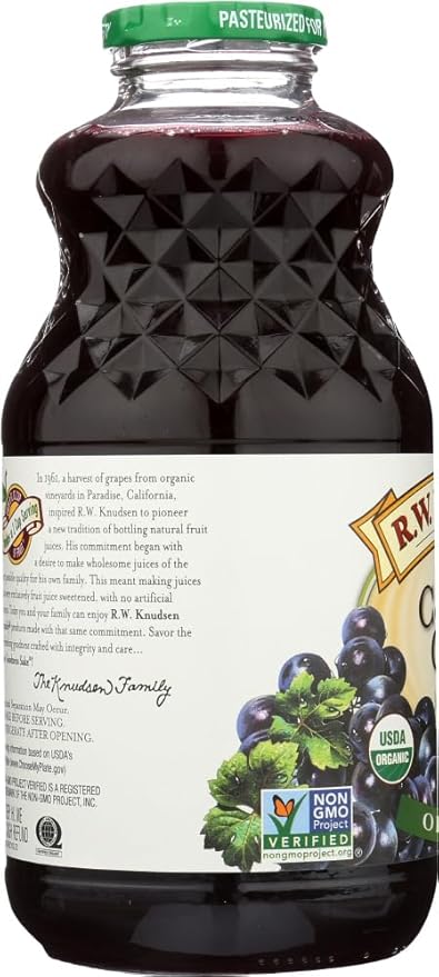 R.W. KNUDSEN Juice Og2 Concord Grape Pack of 6 Size 32 FZ (Gluten Free GMO Free 95%+ Organic)