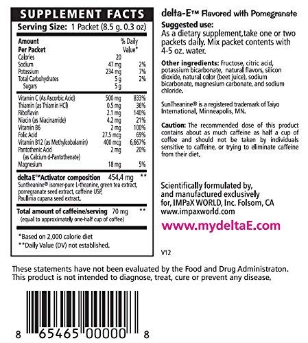 Delta-E Mental Clarity &amp Focus! Energy Drink Non-GMO 100% Vegan &amp Gluten Free (3 Packets)