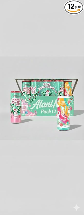 Alani Energy Drinks Assorted Variety WINTER WONDERLAND &amp SHERBET SWIRL (12 Cans) Sugar Free Low Calorie Energy Drinks - Pre Workout Performance Zero Sugar 12 Fl Oz Cans