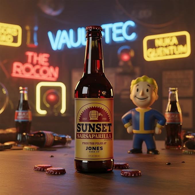 Sunset Sarsaparilla 12oz Jones bottle | 12 Pack highly collectable limited timed offer
