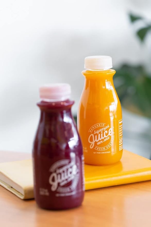 Squeezed Juice 6pk 100% Pomegranate Juice &amp 6pk 100% Mandarin Juice 11 FL OZ Bottles 12 Bottles Total | HPP Pasteurized | Not from Concentrate | Fresh Pressed | California Fruit Juice | Kosher