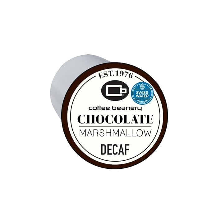 Coffee Beanery Chocolate Marshmallow Decaf Pods | 12ct Medium Roast Flavored Arabica | 100% Specialty Gourmet