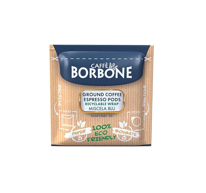 Caffè Borbone Espresso Paper Pods Blue Blend Balanced and Full-Bodied Medium Roast ESE Pods Authentic Italian Espresso - 50 Count
