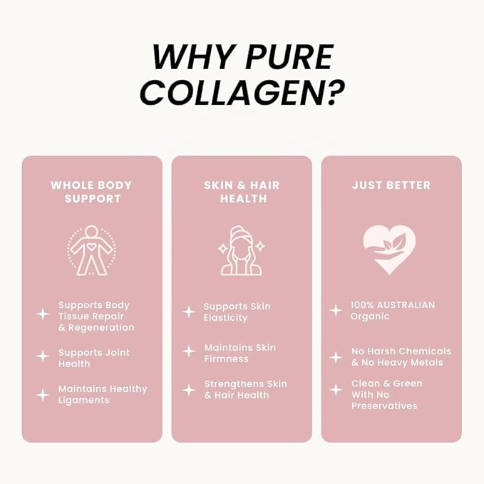 Organic Collagen Australia Beauty Brilliance Pure Collagen &amp Strawberry Capsules 120 Count