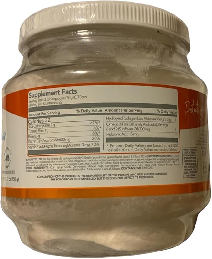 Hydrolyzed Collagen Plus Mango and Pomegranate Flavor 15.87 oz
