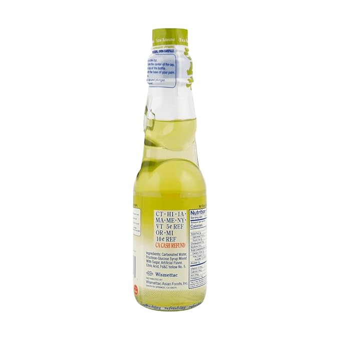 Shirakiku Ramune Drink Carbonated Marble Soft Drink of Japan 6.76 oz (Yuzu Pack of 6)
