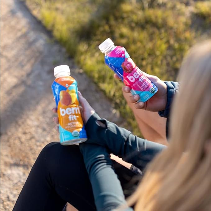 Berri Fit 2-Flavor Variety Pack | Natural Plant-Based Electrolytes - Certified Organic - Non-GMO - Low-Calorie Fitness Beverage - Paleo Friendly| Mango &amp Dragon Fruit - 16oz | Pack of 8