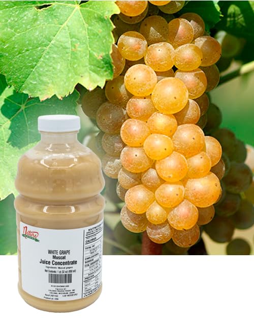 Nature Blessed 100% Muscat White Grape Fruit Juice Concentrate - 2 Quarts (2/32 fl oz bottles) Applications: Excellent for Home Wine Making Home Brewing Distilling Ale Smoothies Making Jelly