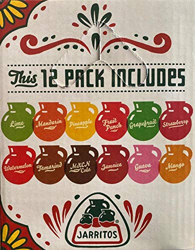 Jarritos Mexican Soft Soda Drink 12oz Glass Bottle Variety Pack (Party Pack 12 Ct)