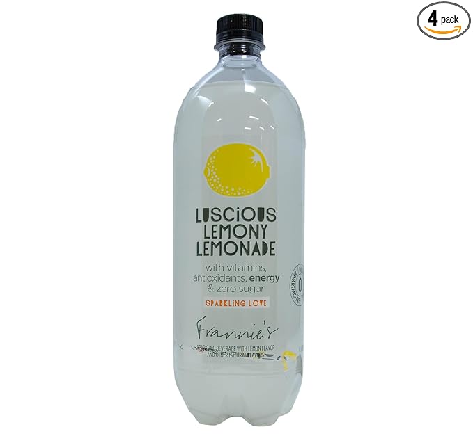KauffmanTreats Frannie Sparkling Beverage Luscious Lemony Lemonade 1 Liter (Pack of 4)