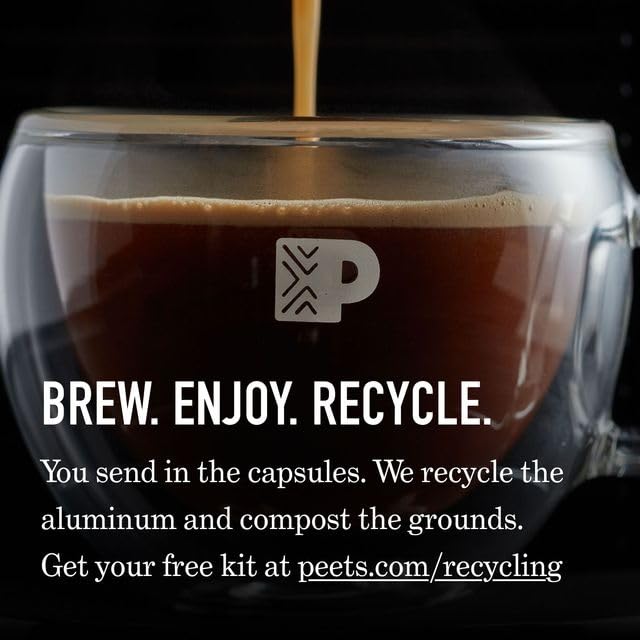 Peet's Coffee Medium Roast Espresso Capsules Compatible with Nespresso Original Machine 100% Arabica Coffee - Ricchezza Intensity 8 50 Count (5 Boxes of 10 Espresso Capsules)