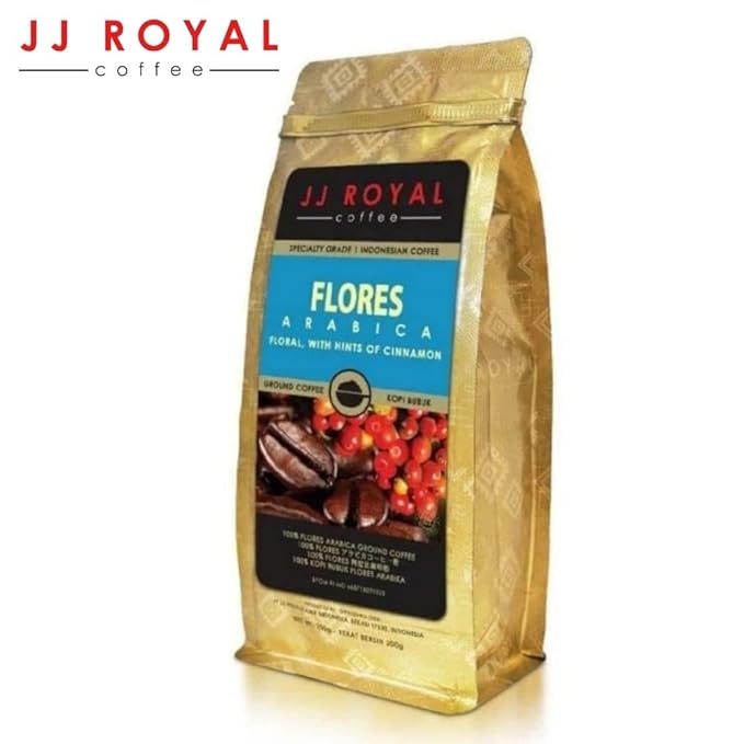 JJ Royal Coffee Flores Arabica 200g Ground Coffee (Pack of 4)