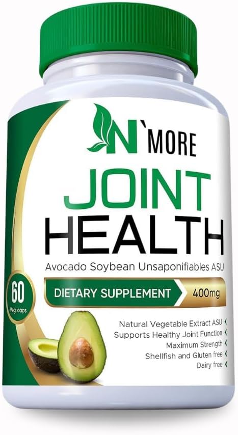 N'More Avocado Soybean Unsaponifiables Joint Health Supplement 400 mg Non-GMO Dairy Gluten &amp Shellfish Free 60 Day Supply One Capsule Per Day
