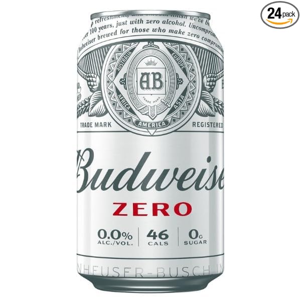 [Pack of 24] Bud Full Flavored Zero Alcohol Brew 0.00 ALC NA Non-Alcoholic Beer 50 Cal Zero Sugar Cans 12 Fl Oz (Pack of 24)
