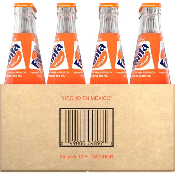 Mexican Fanta Orange Glass Bottles 12oz (24-Pack)