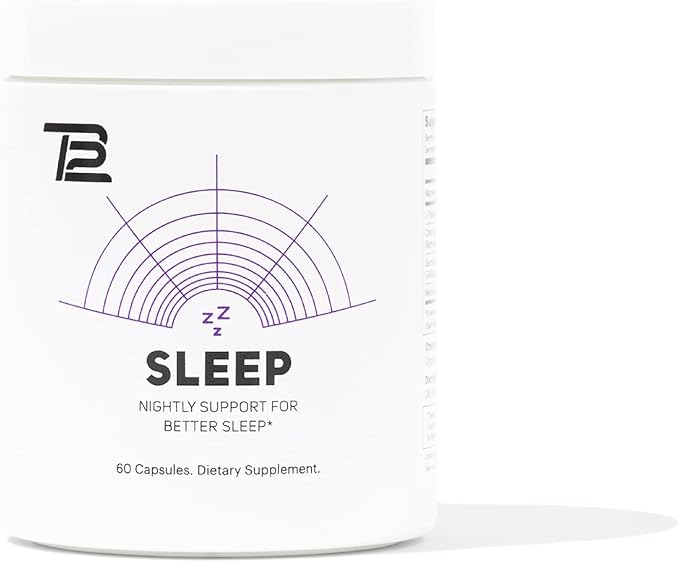 TB12 Sleep - Sleep Supplement with Magnesium L-Theanine Chamomile GABA and Melatonin to Fall Asleep Faster Promote Relaxation and Improve Sleep Quality. Stress and Mood Nightly Support