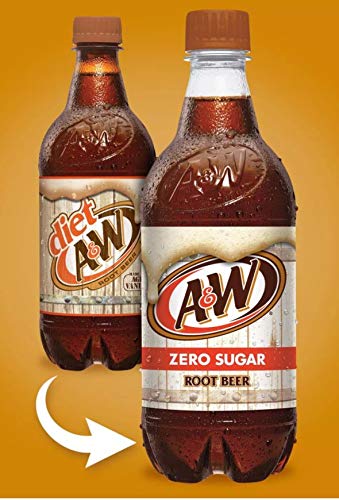A&ampW Zero Root Beer 20 Fl Oz Bottles (Pack of 16 Total of 320 Fl Oz)