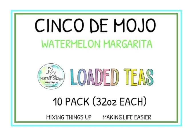 RxNutrition 2go Loaded Energy Tea (10 pack bulk Cinco de Mojo)