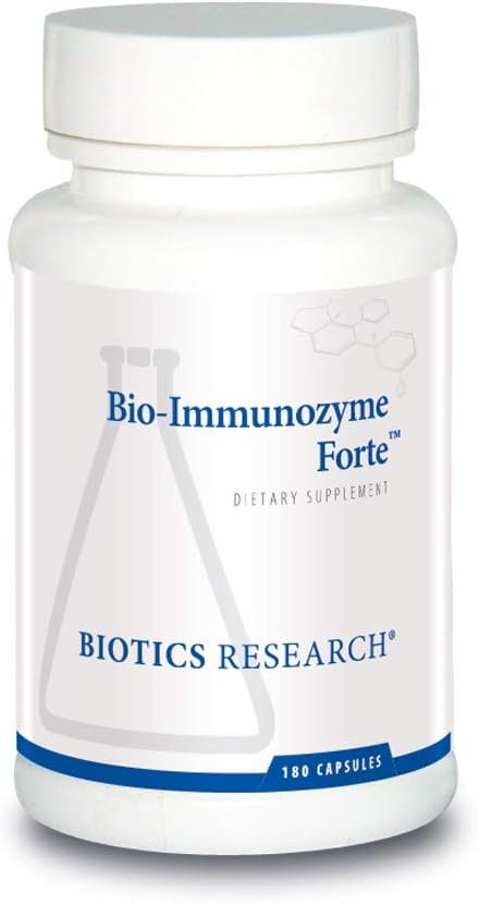 BIOTICS RESEARCH Bio Immunozyme Forte Multivitamin Echinacea Cayenne Pepper Lactobacillus acidophilus Botanicals Probiotics Amino Acids Organs/Glandulars for Immune System Health 180 Capsules