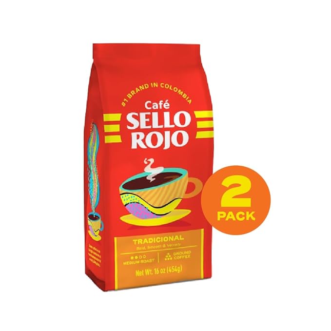 Sello Rojo Tradicional Medium Roast Ground Coffee 16 oz (Pack of 2)