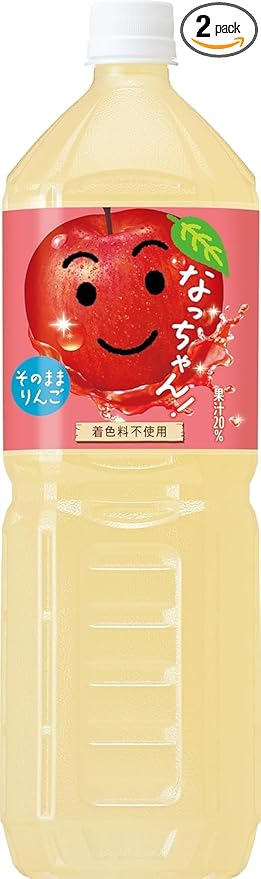 Nacchan Apple Juice 1.5L (Pack of 2) Japanese Fruit Juice Drink MADE IN JAPAN
