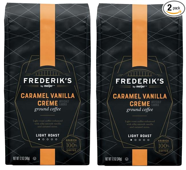 Pack Of 2 Caramel Vanilla Creme Ground Coffee Light Roast12 oz