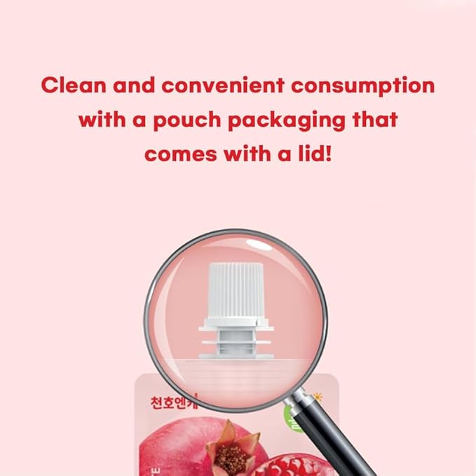 ChunhoNcare Korean Pomegranate Juice Made with Turkish Pomegranate No Additives Resealable Pouch HACCP Certified (70mlx30pouches)