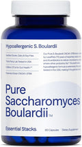 Essential Stacks Saccharomyces Boulardii Probiotics (Non-GMO &amp Gluten Free) - 5 Billion CFUs for Gut Health (60 Capsules)