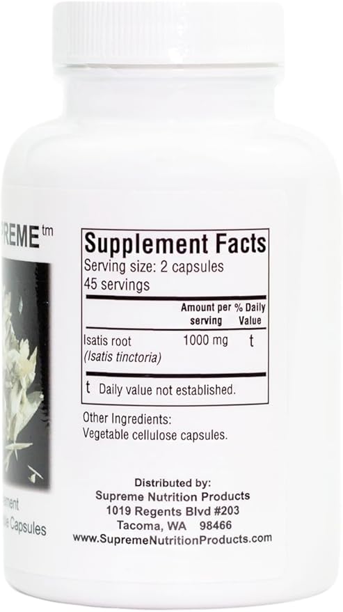 Supreme Nutrition Woad Supreme 90 Pure Isatis Root Vegetarian Capsules