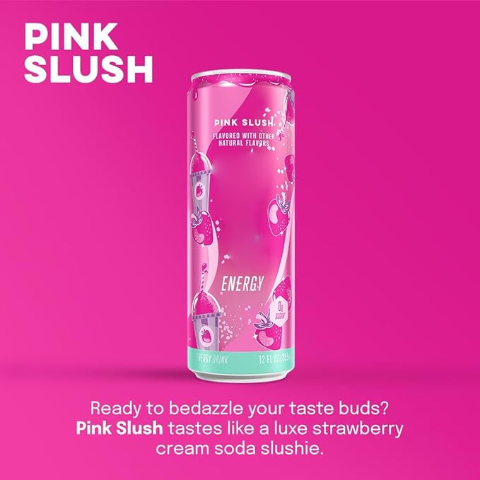 New Alani Lime Slush Pink Slush Cherry Slush Energy Drink Sugar Free - 12 fl oz Low-Calorie Energy Boost Drinks (Pack of 6)