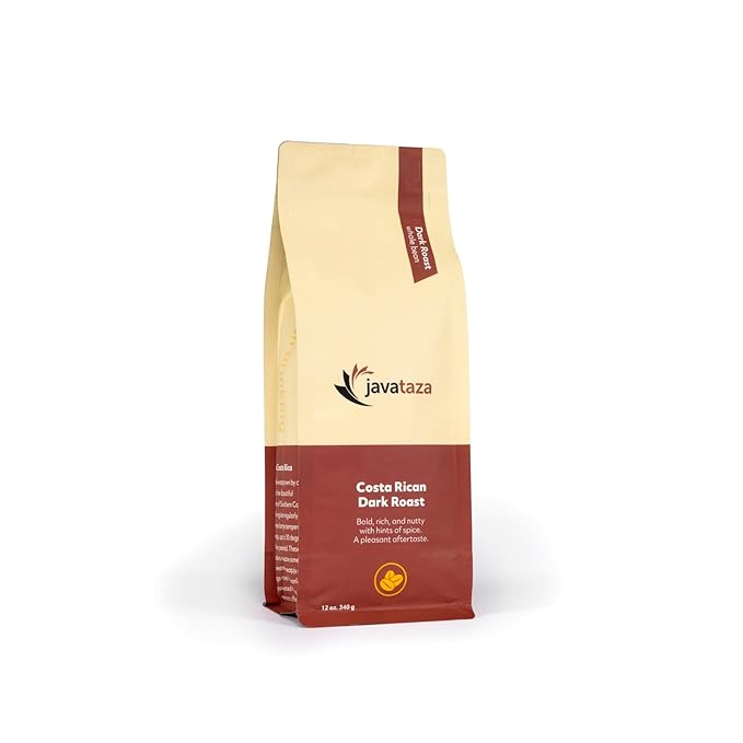Costa Rican Dark Roast Coffee -12oz Fairly Traded Naturally Shade Grown (Whole Bean)