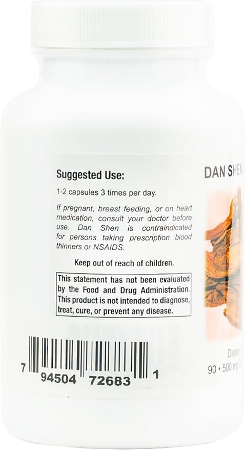 Supreme Nutrition Dan Shen Supreme 90 Pure Red Sage Vegetarian Capsules | 2 Pack