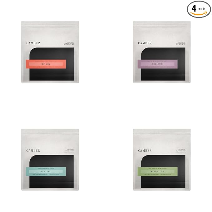 Bean Box Coffee Sampler - Roasted by Camber 4-Pack Whole Bean Coffee Gourmet Coffee