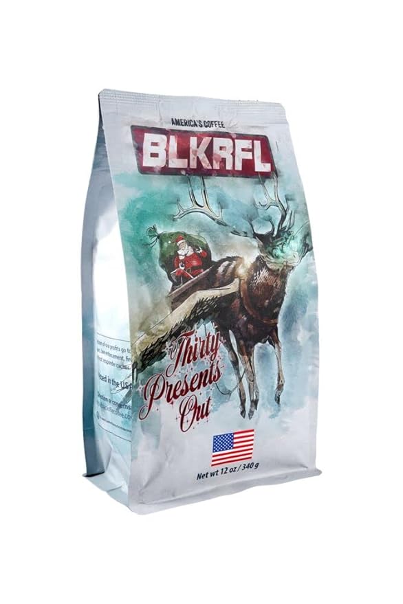 Black Rifle Coffee Company Thirty Presents Out Costa Rican Christmas Medium Roast Ground Coffee 12 OZ Bag