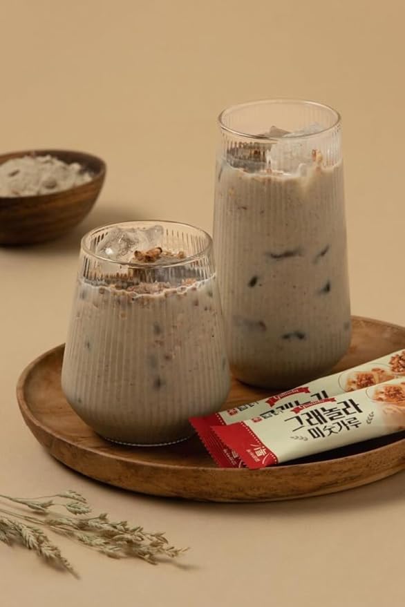 Damtuh Misugaru Powder Drink Mix – Korean Multigrain Granola Blend with Oats Quinoa &amp Black Sesame Roasted Grain Latte-Style Drink 20g x 30 Stick Packs