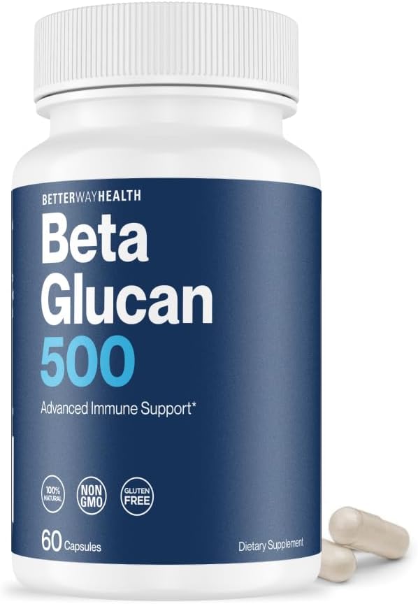 Better Way Health™ - Advanced Immune Readiness - Highly Purified 13/16 Beta Glucan 500 - Clinically Tested Immune Defense - 500mg/60 Capsules (Pack of 1)