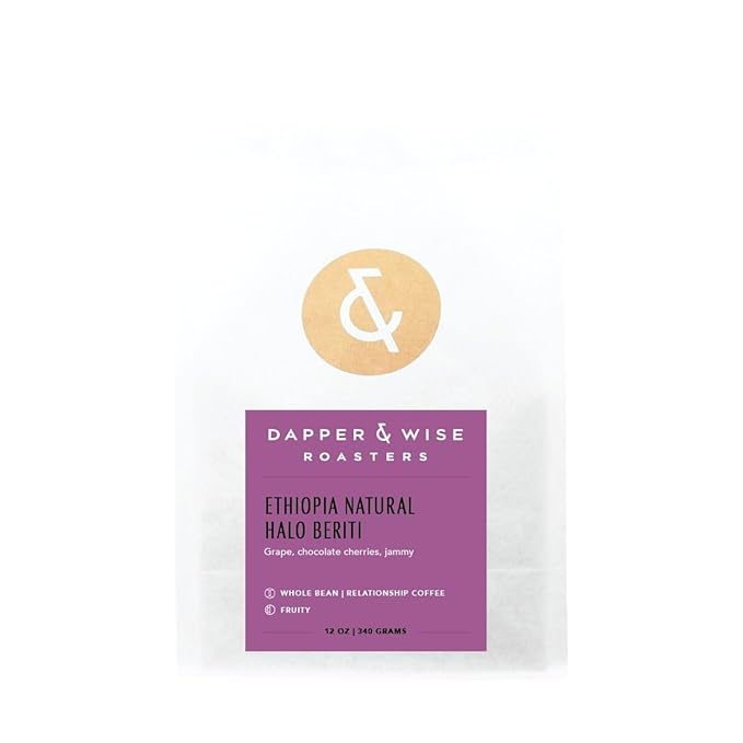 Ethiopia Natural Halo Beriti - Roasted by Dapper &amp Wise - Freshly Ground Coffee - 2 Pound Bag