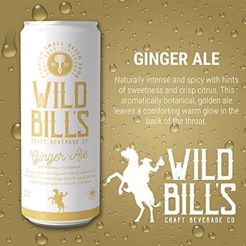 Wild Bill's Craft Soda Soft Drinks Olde Fashioned Variety Pack Ginger Ale Ring Pop Berry Blast Original Cola + MORE Pure Cane Sugar NO Caffeine or High Fructose Corn Syrup Gluten Free 12 Pack