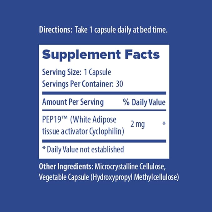 PEP19 Sleep Aid Peptide Supplement – Supports Deep Restful Sleep Non-Habit Forming 30 Capsules