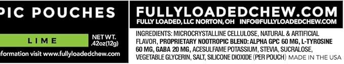 Fully Loaded Alpha Nootropic Pouches (Lime) - 5 Cans - 15 Pouches per can - Effective Nootropic Delivery Nic Pouch Replacement - Faster Absorption Alpha GPC L-Tyrosine GABA