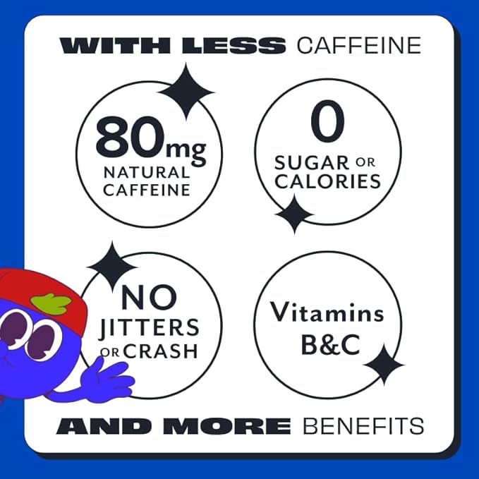 ASPIRE® Mixed Berry Healthy Energy Drink 80mg Natural Caffeine Zero Sugar No Carbs Keto Friendly 12 Pack Green Tea Sugar Free Drink Low Caffeine Zero Calorie