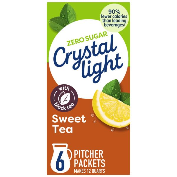 Crystal Light 6-Flavor Variety Pack – Wild Strawberry Energy Grape Energy Raspberry Iced Tea Sweet Tea Peach &amp Lemon Decaf Iced Tea – Sugar-Free Powdered Drink Mix (6 CT Each) (Variety Pack)