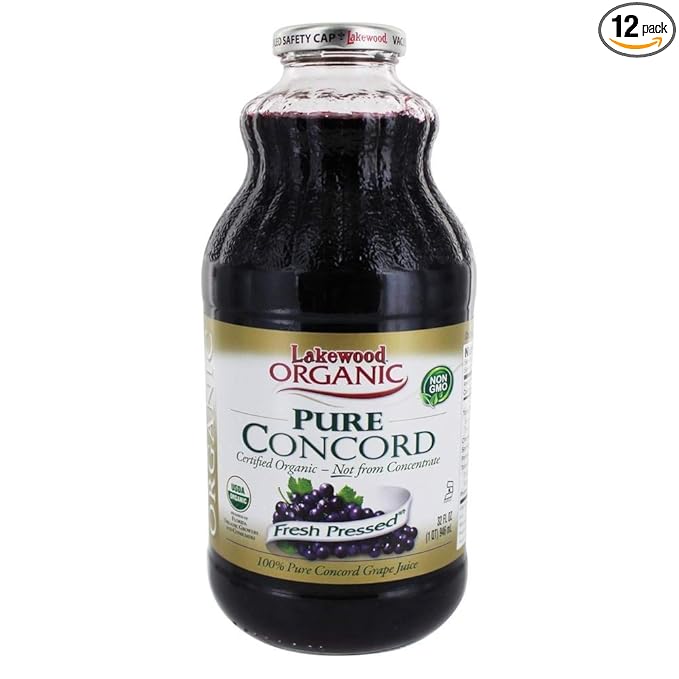Lakewood Organic Pure Concord Grape Juice 32 Ounce - 12 per case.