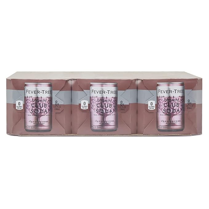 Fever-Tree Premium Club Soda Cans 24pk/5.07 Fl Oz No Artificial Sweeteners Flavorings or Preservatives (Pack of 3)