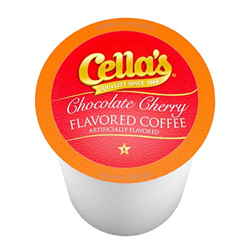 Cella's Chocolate Cherry Coffee Pods Compatible with Keurig K Cup Brewers Medium Roast Flavored Coffee Smooth Single Serve Pods for Home and Office 40 Count