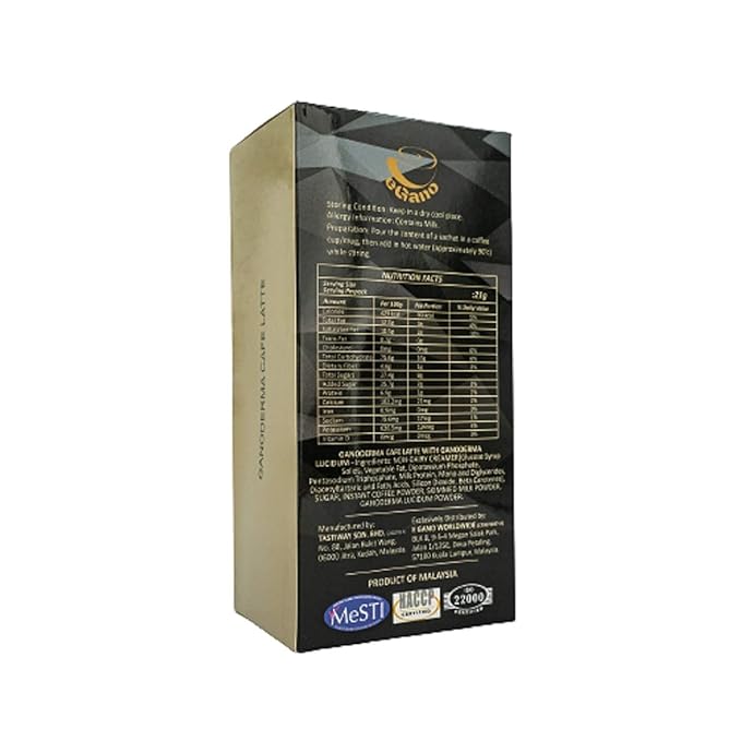 3 Boxes eGano Premium Ganoderma Cafe Latte Instant Coffee With Ganoderma Lucidum Extract (21g x 20 Sachets Box) (EGBC)
