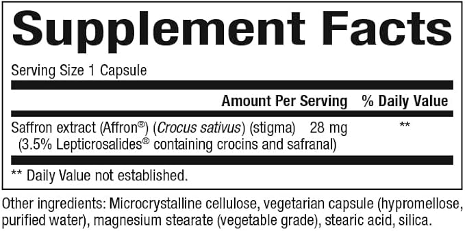Natural Factors Stress-Relax Affron Saffron Extract 28 mg 30 Vegetarian Capsules