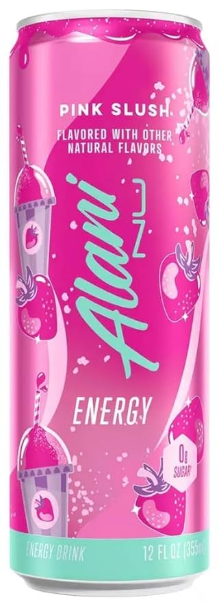 AIani. Nu Sugar Free Energy Drink - Pack Of 15 - Pink Slush (Strawberries &amp Cream) Flavor - -12 fl. oz - By The Munchie Mix