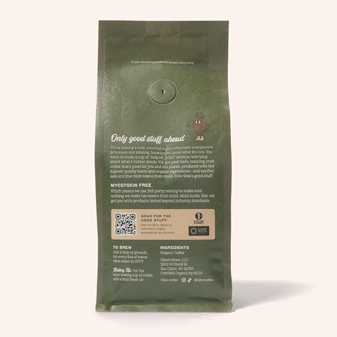 Hiker Coffee Ground Dark Roast 12 oz (Pack of 6)